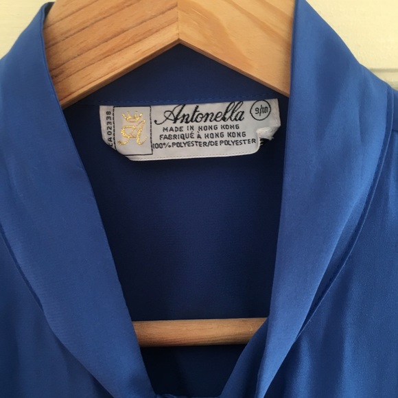 Vintage necktie blouse, sz med - Picture 4 of 10